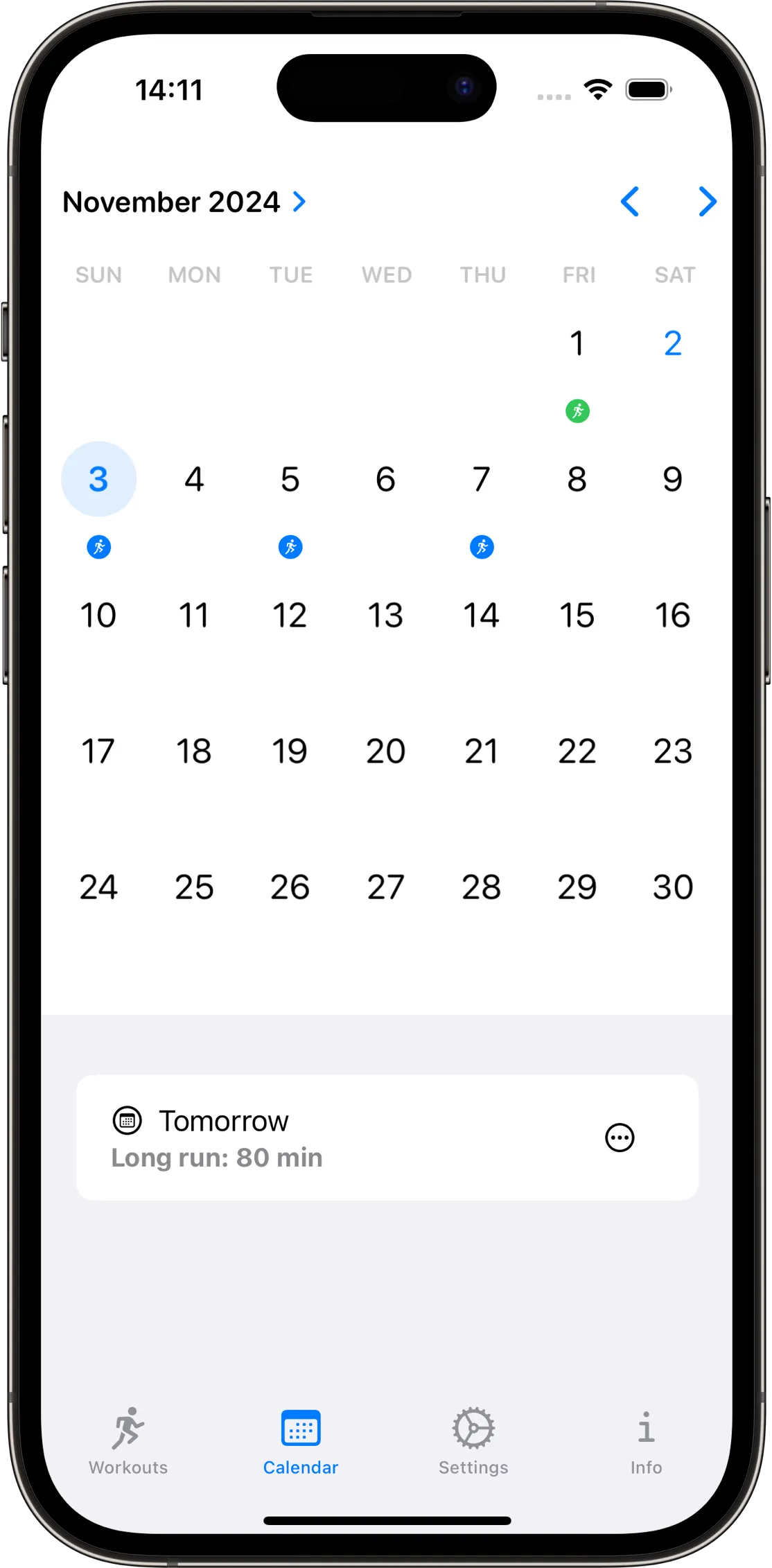Calendar view